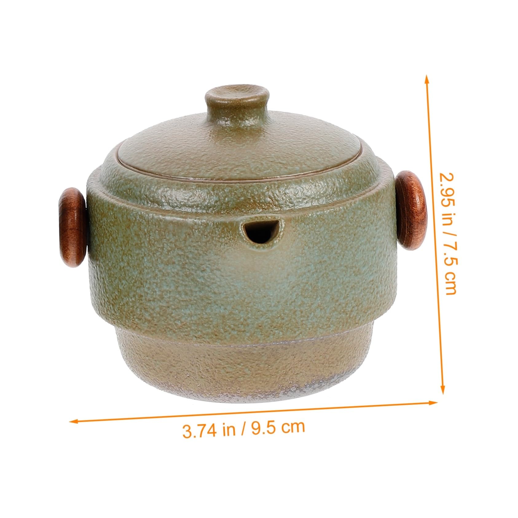 DOITOOL Juego de Té Incluye Tetera y 2 Tazas de Cerámica de Kung Fu Portátil Verde Filtro Interior y Función Antiquemaduras para Viajes y Uso en Casa