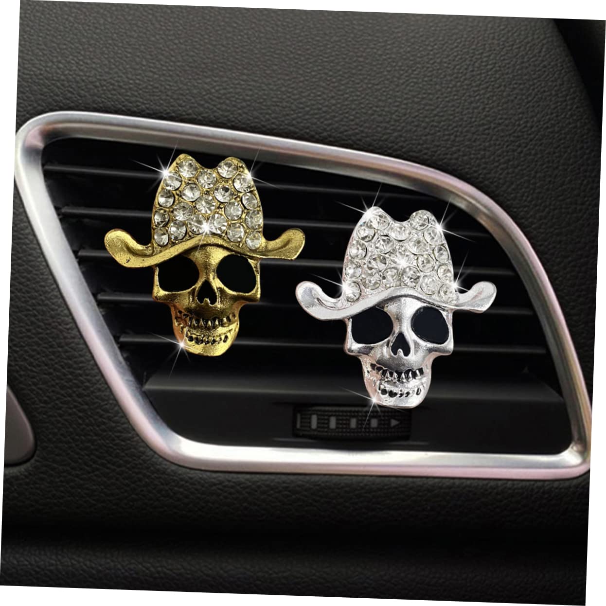 SOLUSTRE 10pezzi Clip Per Auto Forma Di Teschio Decorazione Unica Per Ventilazione Da Fragranza Creativa Per Casa Ufficio e Auto Per Amici e Familiari
