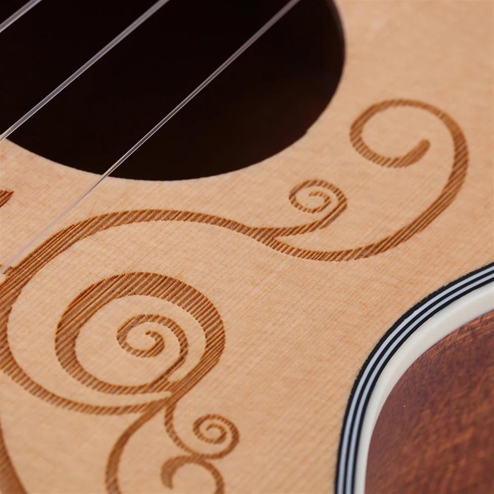 23-Zoll-Konzert-Ukulele, 4-saitiges Fichtenholz-Ukelele-Saiteninstrument Mit Zubehör Ukulele für Anfänger