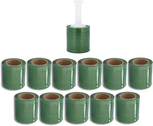 Vista 52 de PSBM - Mini envoltura elástica negra con asa, paquete de 12, 5 pulgadas x 1000 pies, calibre 80, adhesivo de plástico de tinte oscuro/opaco