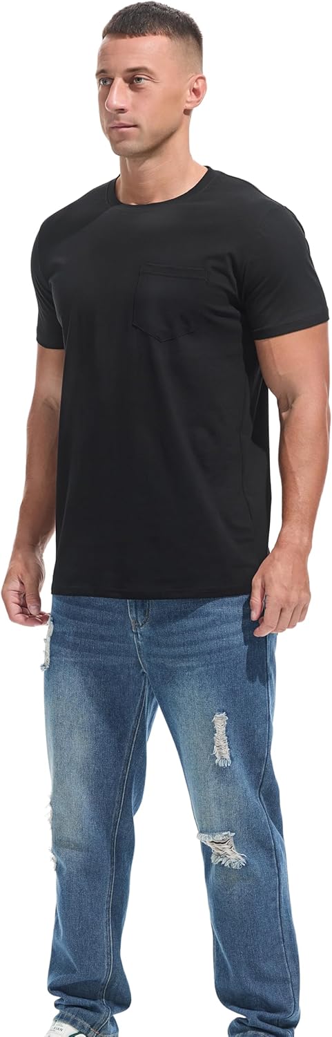Pocket Tee Men - Premium Cotton T-Shirt with Chest Pocket |Classic Men's Pocket T Shirt for Casual - Image 4