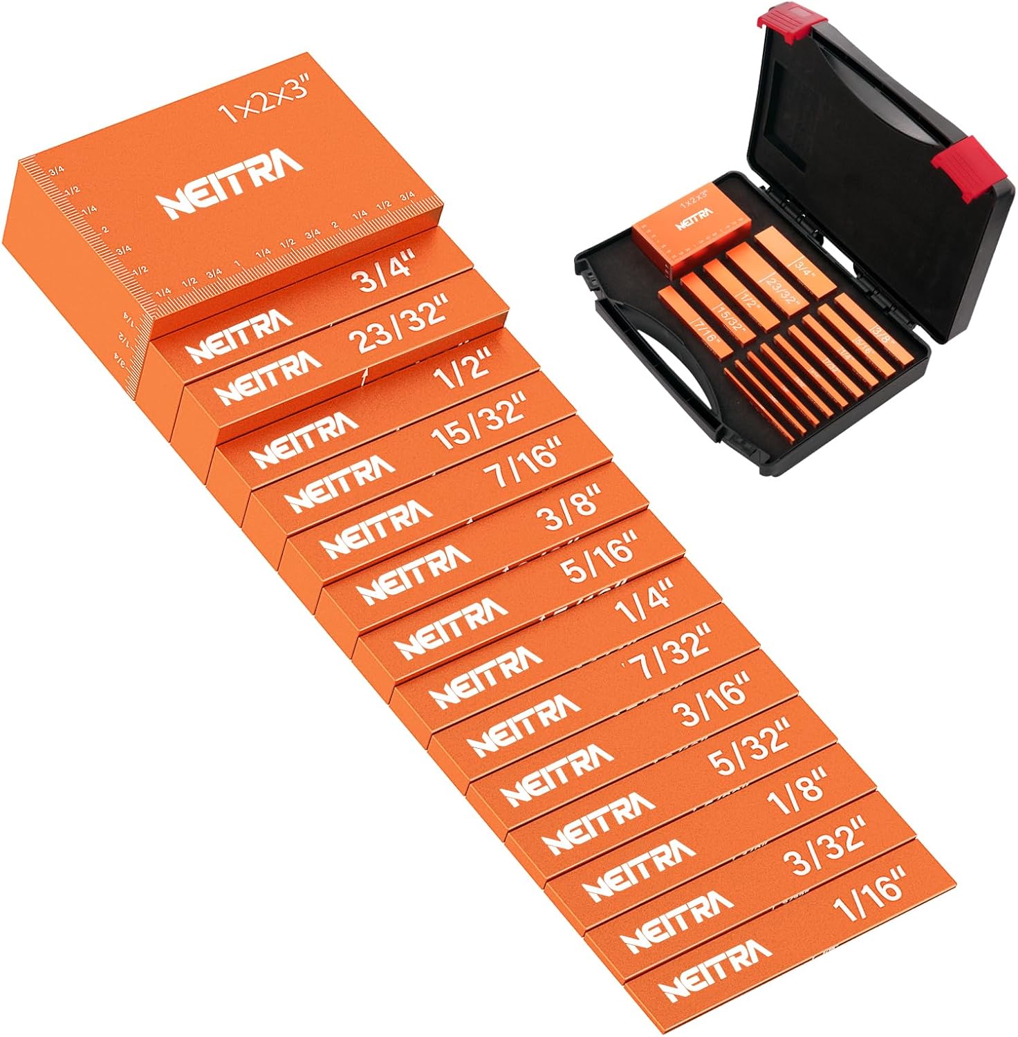 Neitra Setup Blocks Woodworking - 15 PCS Aluminum Height Gauge Blocks ...