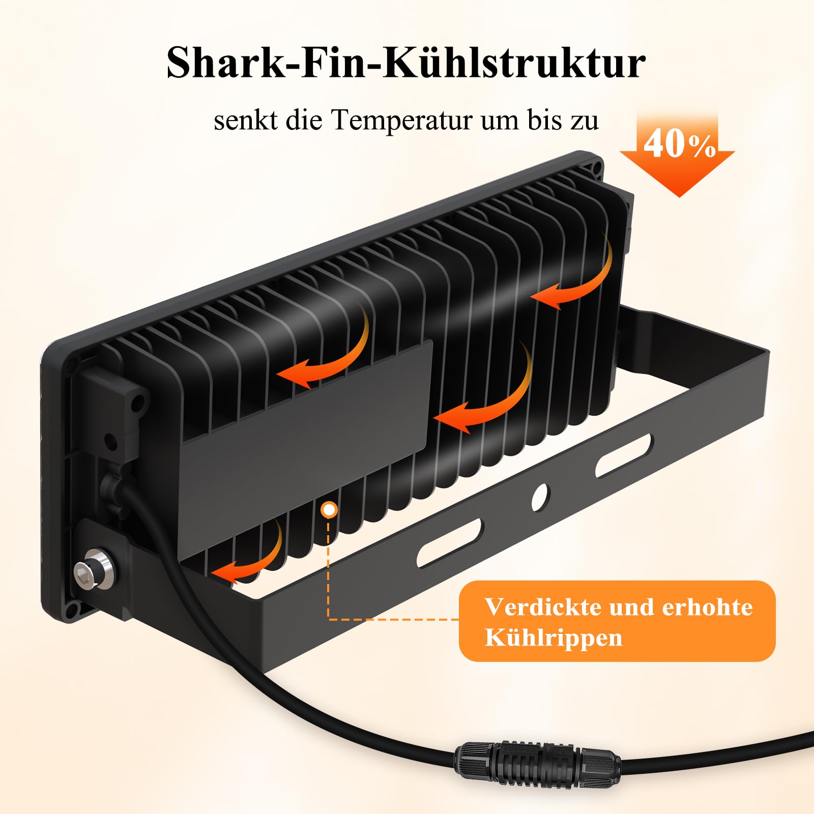 Reflektor zewnętrzny 100 W LED z wtyczką, super jasny reflektor 14000 lm, 6500 K, zimna biel, IP67, wodoszczelny reflektor LED 230 V, reflektor do ogrodu, garażu, wjazdu, podwórka, drzwi i