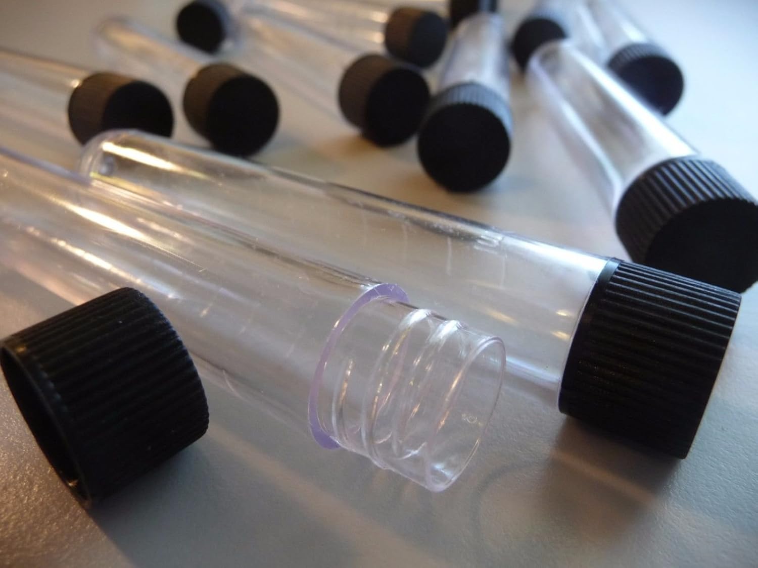 100 Count 1/2`` x 3 3/4`` Plastic Bead Tube Storage