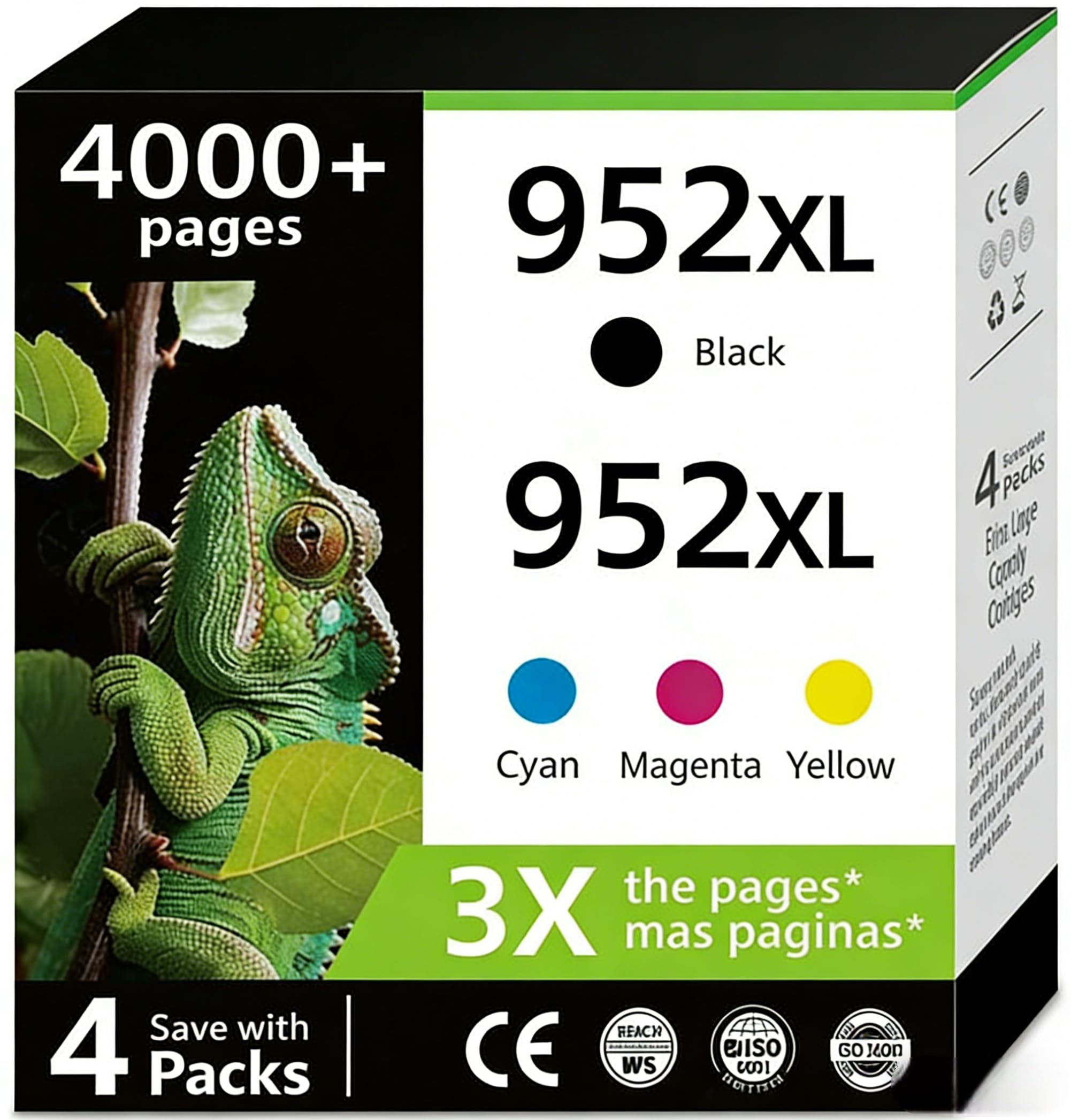 Photo 1 of Caikieme 952XL Ink Cartridges Combo Pack Compatible for HP 952 XL for HP952 HP952XL OfficeJet Pro 7720 7730 7740 8200 8210 8702 8710 8715 8720 8725 8730 8740