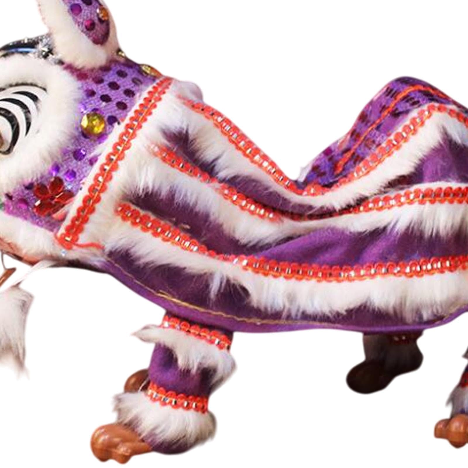 Marionette Chinesisches Festspielzeug Handgefertigter Löwentanz Bastelkunst Dekoration aus Stoff für Erwachsene Kinder Laden, Lila