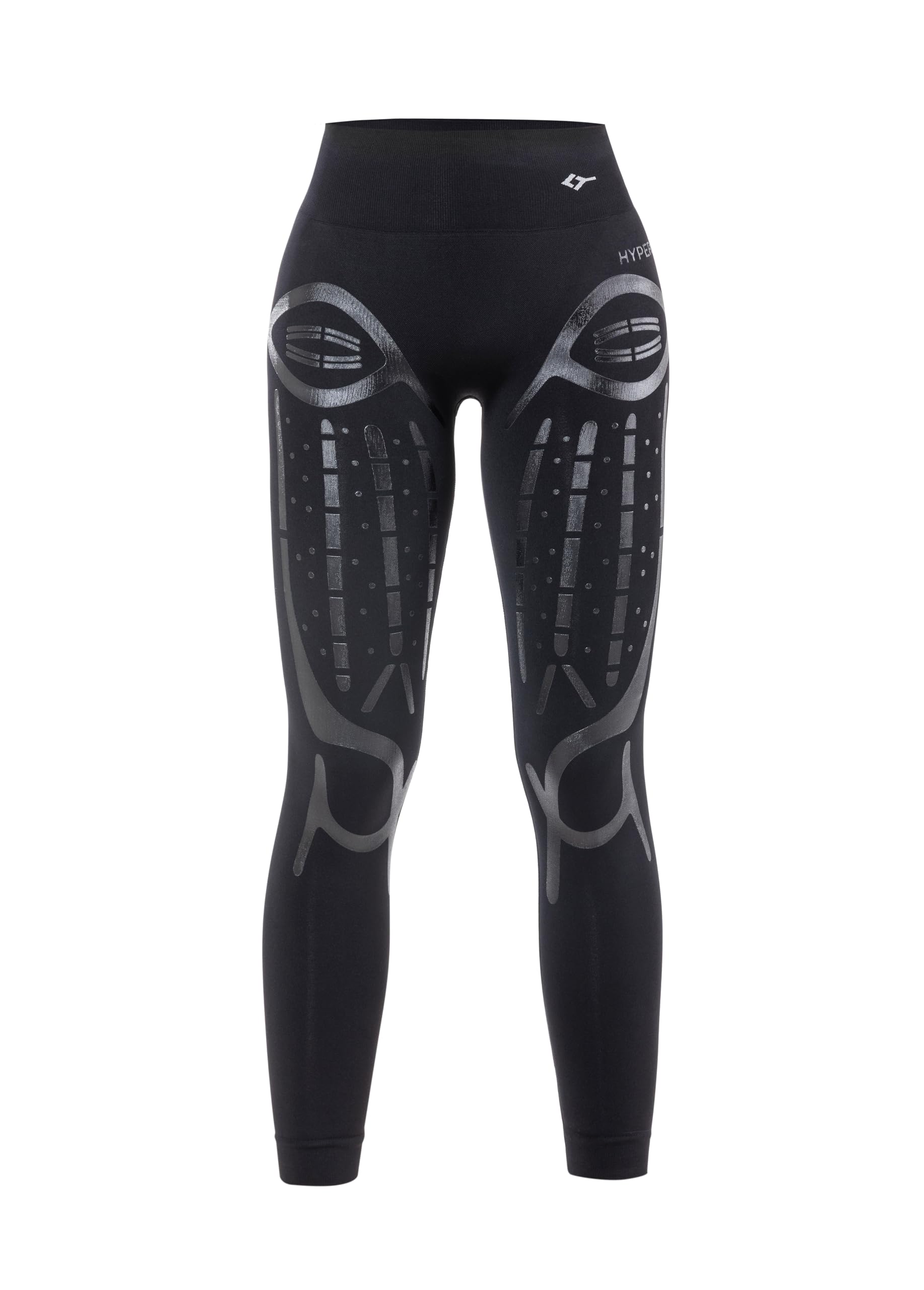 FLOKY Hyper Woman Leggings biomeccanico. Multisport. Leggings specifico per Donna a Compressione Graduata. Migliora la stabilità Muscolare. Accelera Il Recupero Post Allenamento. Nero. S/M