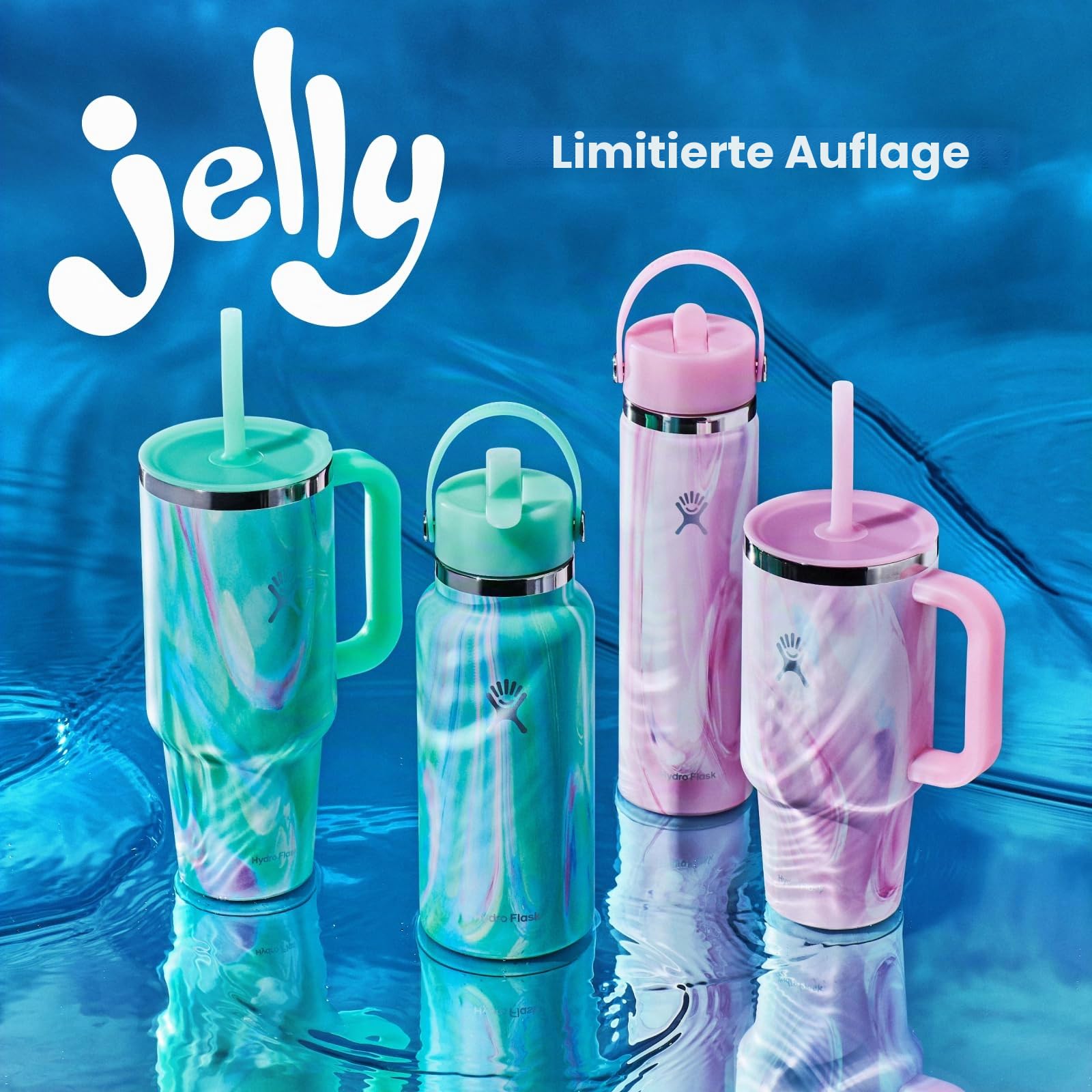 Hydro Flask 907.2 g Wide Flex Straw Cap Bottle – Isolierter Edelstahl – Breiter Strohhalm-Deckel, auslaufsicher, in Jelly Pink