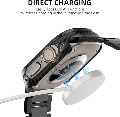 Miniatura 5 de iiteeology Funda de fibra de carbono compatible con Apple Watch Ultra de fibra de aramida auténtica, funda protectora delgada para iWatch de 1.65