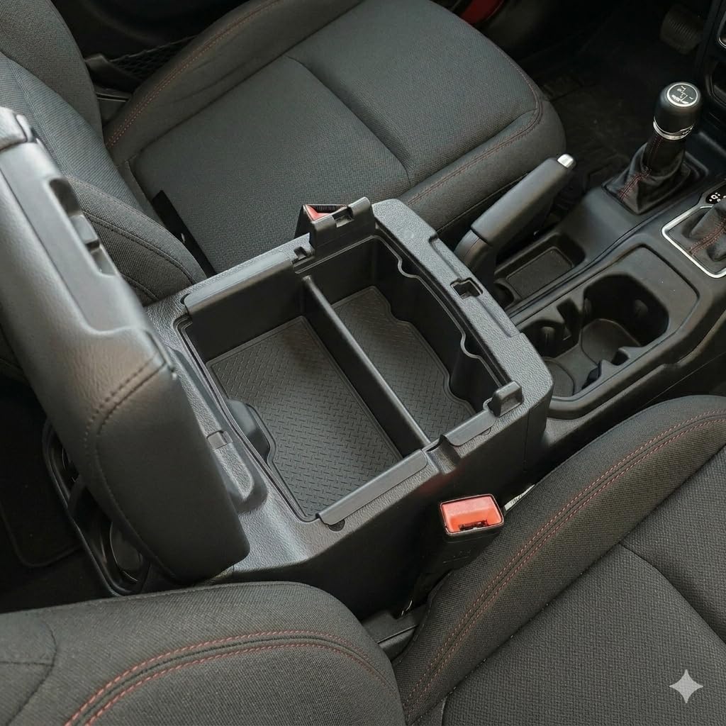Vehicle OCD - Center Console Organizer Tray for Jeep Wrangler JL/JLU (2018-2026) & Jeep Gladiator JT Truck (2020-2026) - Made in USA - SLX151 image 2