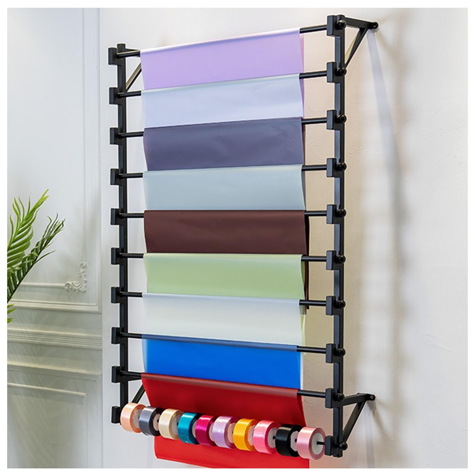 YNBSHGAA Scarf Display Rack Wall Mount, Ribbon Organizer with Metal Shelves, Multi-Purpose Tie Towel Rack for Home Clothing Retail Store,size_name-100×120cm