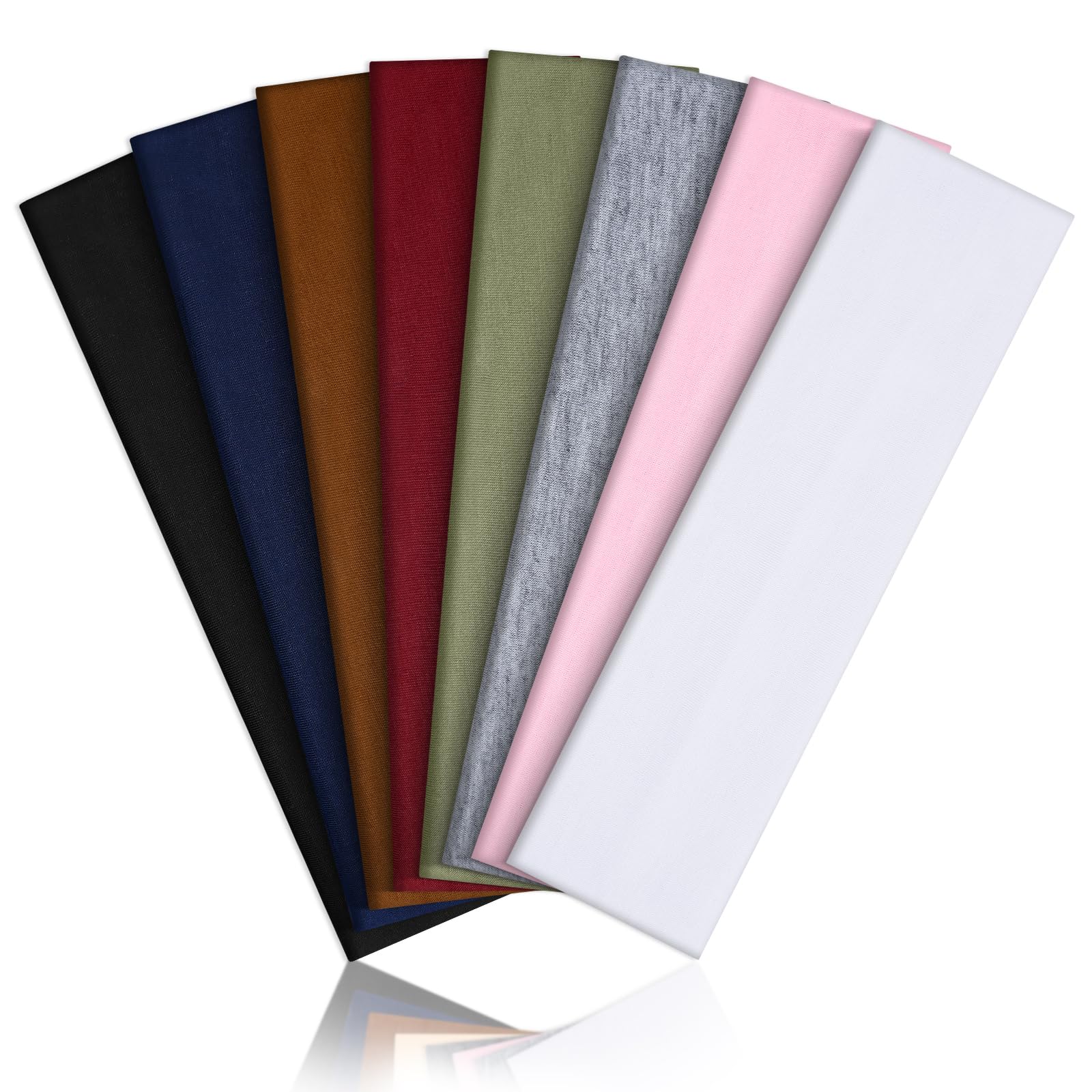 8 Pack Headbands for Women, Elastic Soft Hair Bands Non Slip Women's Fashion Headbands for Daily Workout Yoga Running (Multicolor B)-image-22