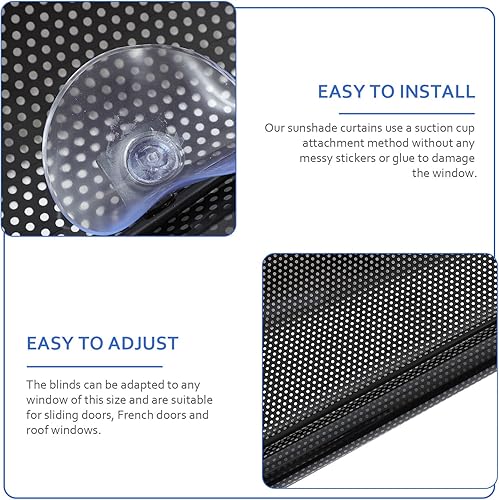 Miniatura 3 de Persianas enrollables opacas con ventosas, 49. 21 x 19. 68 pulgadas, persianas enrollables sin cordón para puertas de ventanas, cortinas con filtro