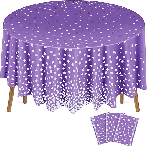 Miniatura 18 de Newwiee 3 manteles redondos de plástico de 84 pulgadas, manteles de confeti de graduación para graduación, boda, despedida de soltera, cumpleaños,