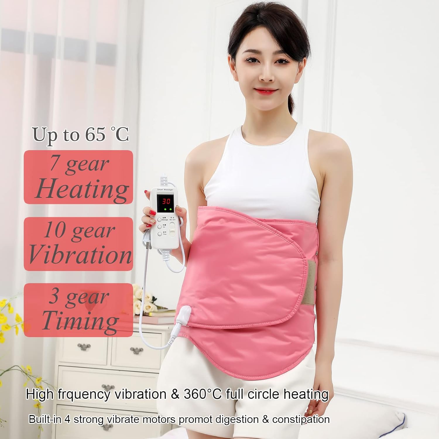 Heating Sauna Belt With Hot Compress &Amp; Vibration Massage，Lum...