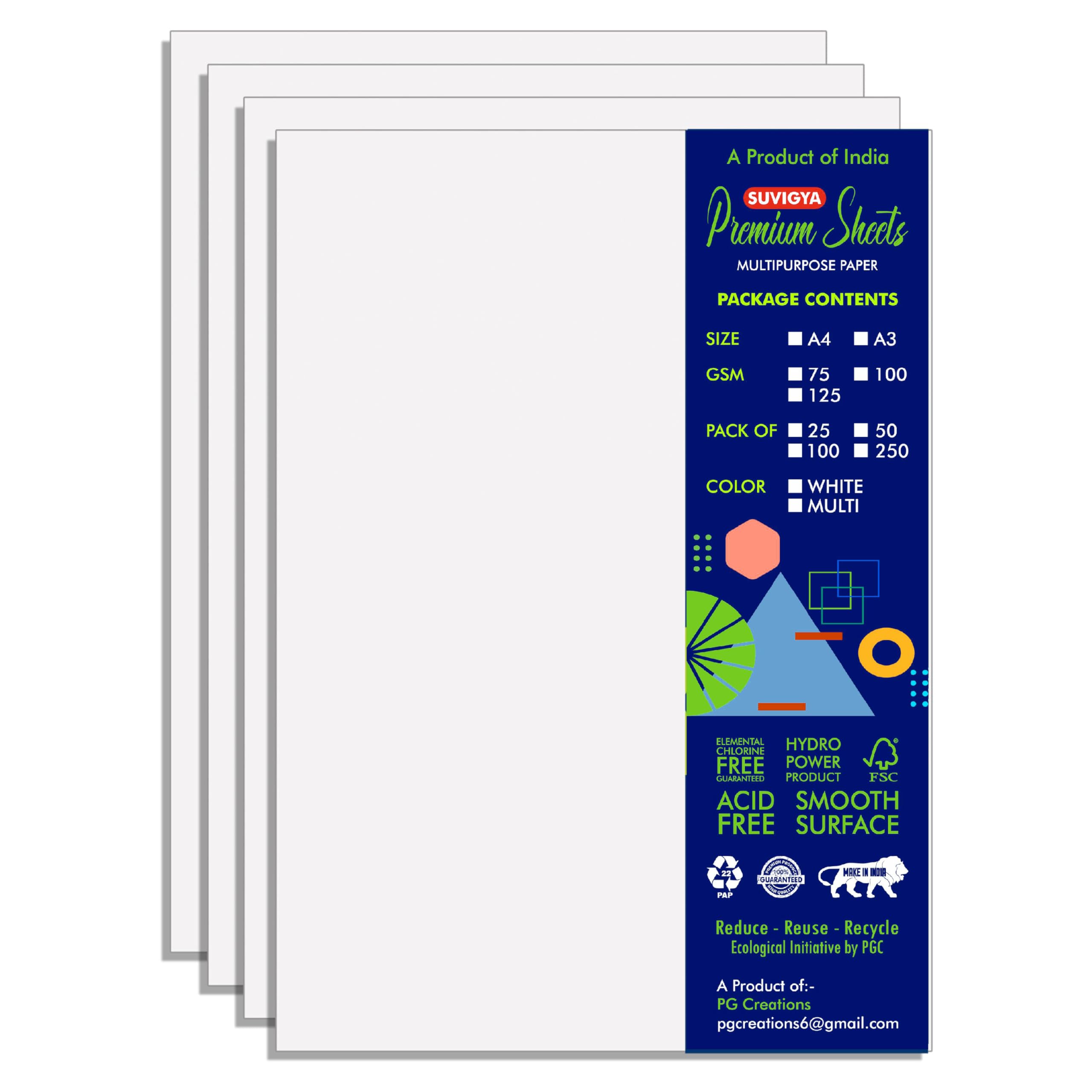 Suvigya Premium Letter Head Printing Paper, A4 Size, 8.25x11.75