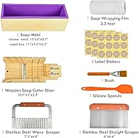 Vista 2 de Artcome Kit de moldes de corte para hacer jabón de pan, juego de moldes de jabón de madera ajustable multifunción - Juego de moldes rectangulares