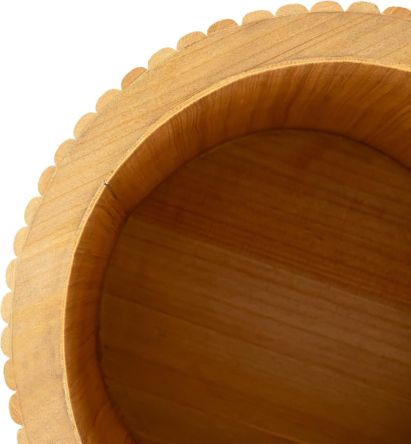 13.8" Tall Solid Wood Floor Vase for Living Room Decor – Handcrafted Rustic Wooden Vase with Natural Wood Strips, Farmhouse Boho Home Decor for Bedroom, Office, Dining Table Centerpiece