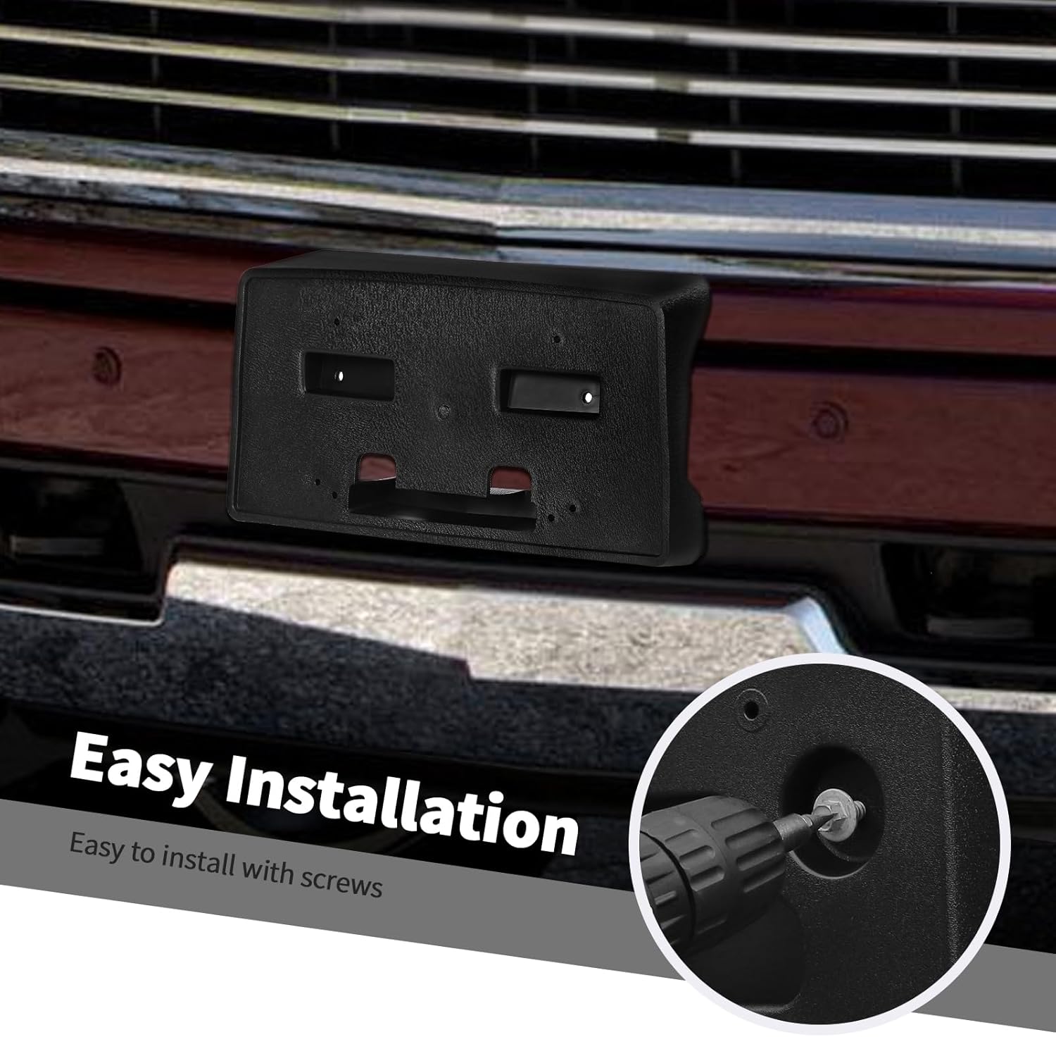 Jimen Fit for Chevrolet Silverado 2014-2018, Front License Tag Bracket Plate Frame Holder Mount