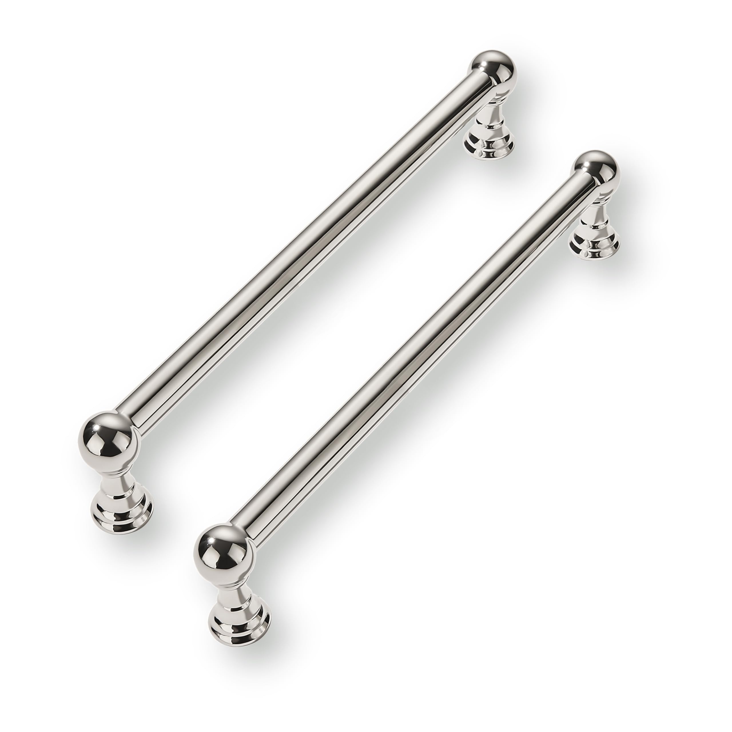 CABDM 10 Pack 8 Inch Solid Kitchen Cabinet Handles Polished Nickel Heavy Duty Cabinet Pulls Drawer Pulls Cabinet Hardware Kitchen Handles for Cabinets Cupboard Handles