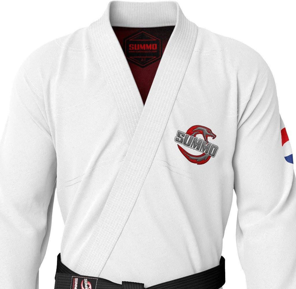 Premium Netherlands White Sublimation Brazilian Pearl Weave Jiu Jitsu Gi - Built in Rash Guard - with Lining (BJJ GI)