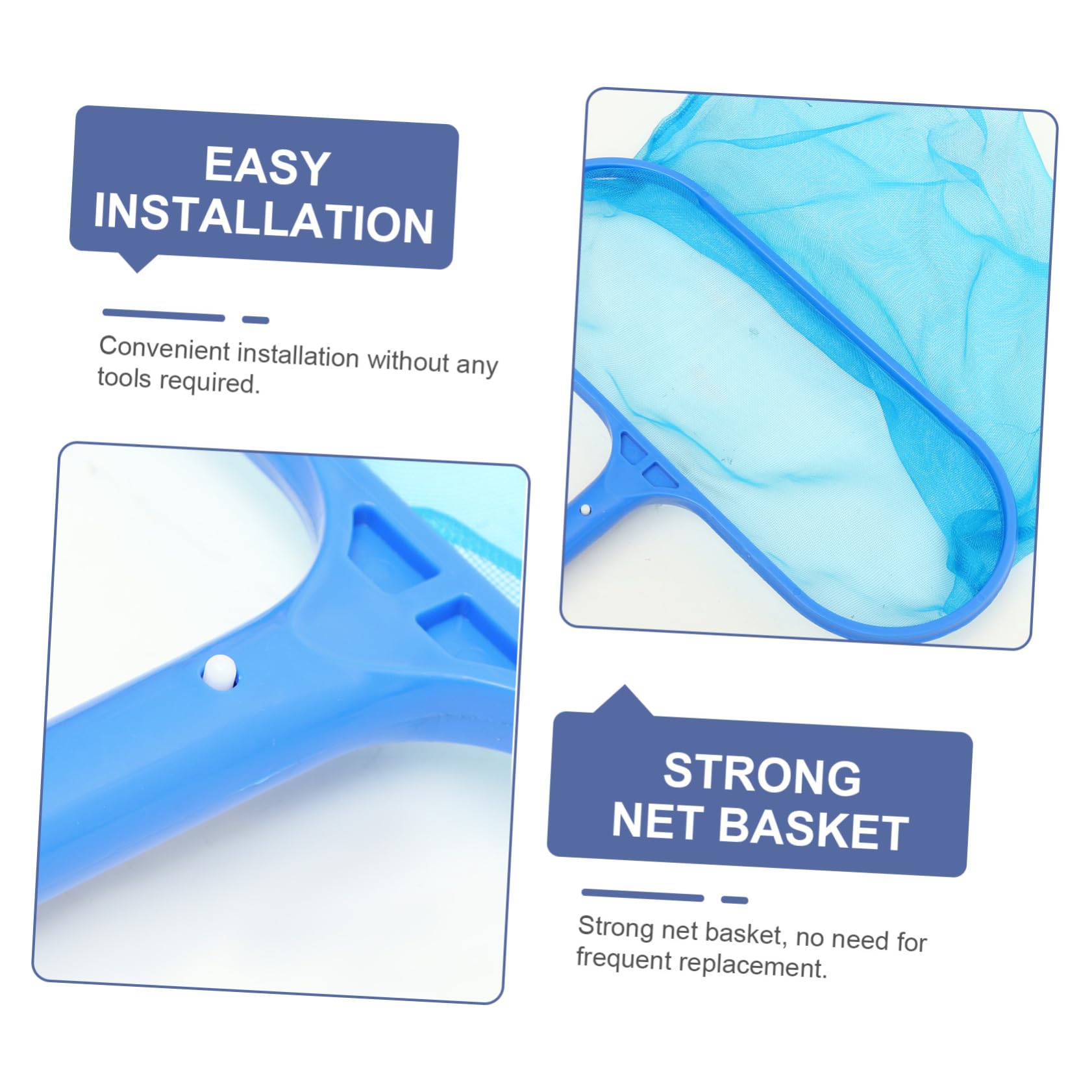 Mikikit Recogedora para Limpieza De Piscina Rastrillo para Piscina De Malla Herramienta De Limpieza con Pértiga Skimmer