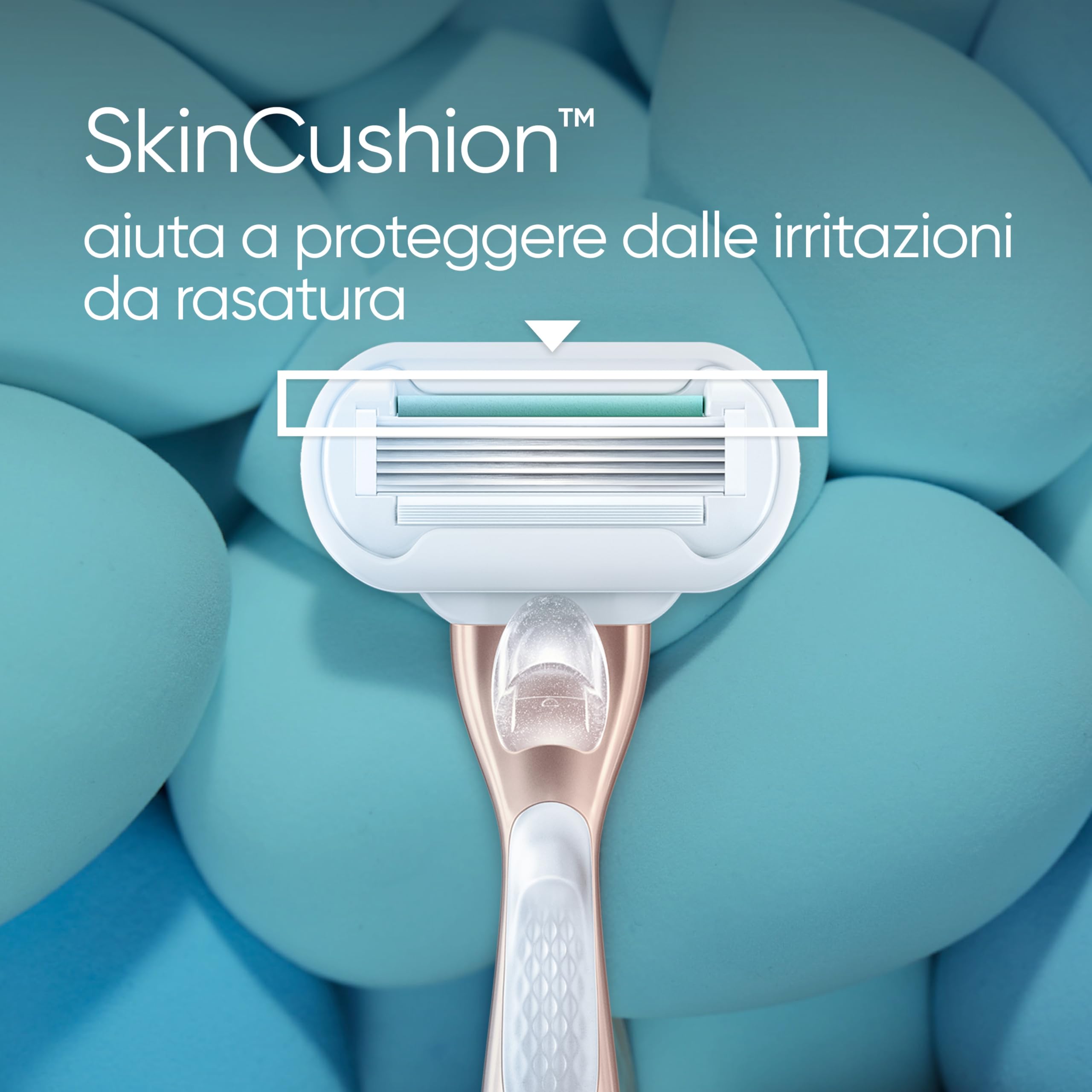 Gillette Venus Deluxe Rasoio Donna Smooth Sensitive, 10 Lamette Donna di Ricambio (da 5 Lame), per una Rasatura Fluida Profonda Duratura, con Striscia Idratante, Skin Cushion, Idea Regalo