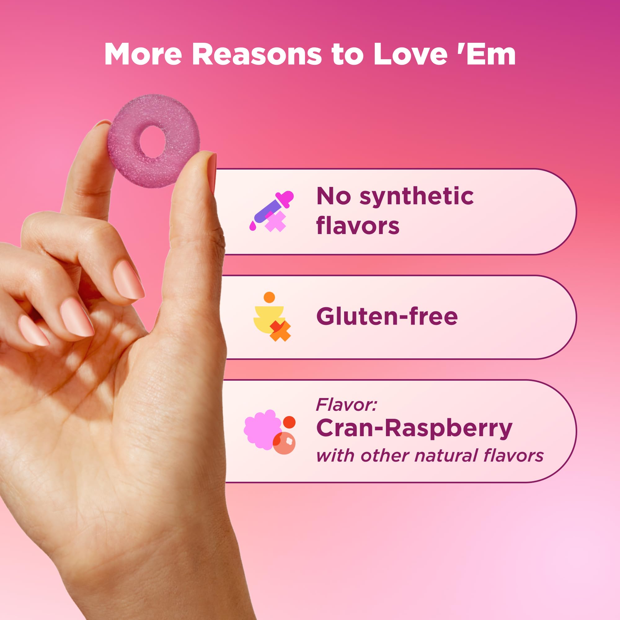 OLLY Period Hero Gummies, PMS Support Supplement,* Cran-Raspberry- 60 Count — Amazon image 3