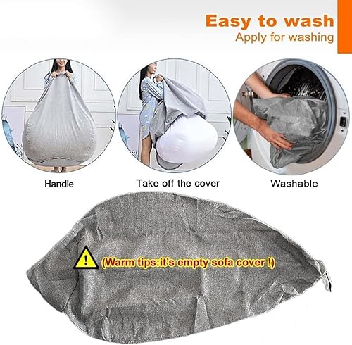 Miniatura 4 de NIBHZ Funda de puf grande de lino y algodón para sillas, fundas de sofá para sillón, color verde, 27.6 x 31.5 in