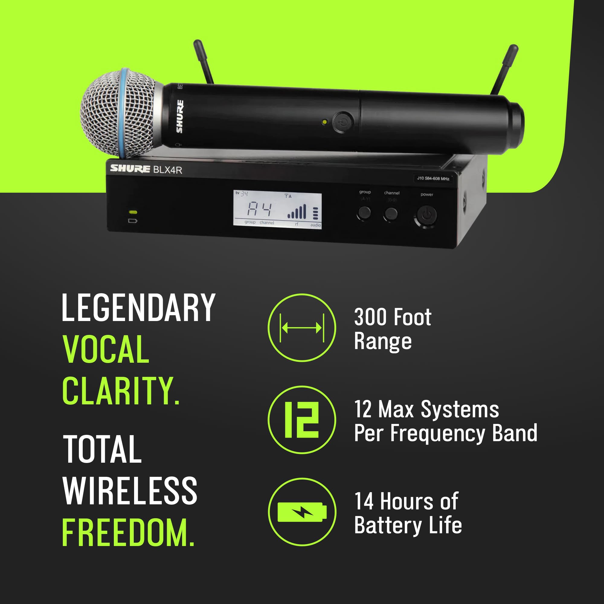Amazon.com: Shure BLX24R/B58 Rack-Mount Wireless Audio System J11