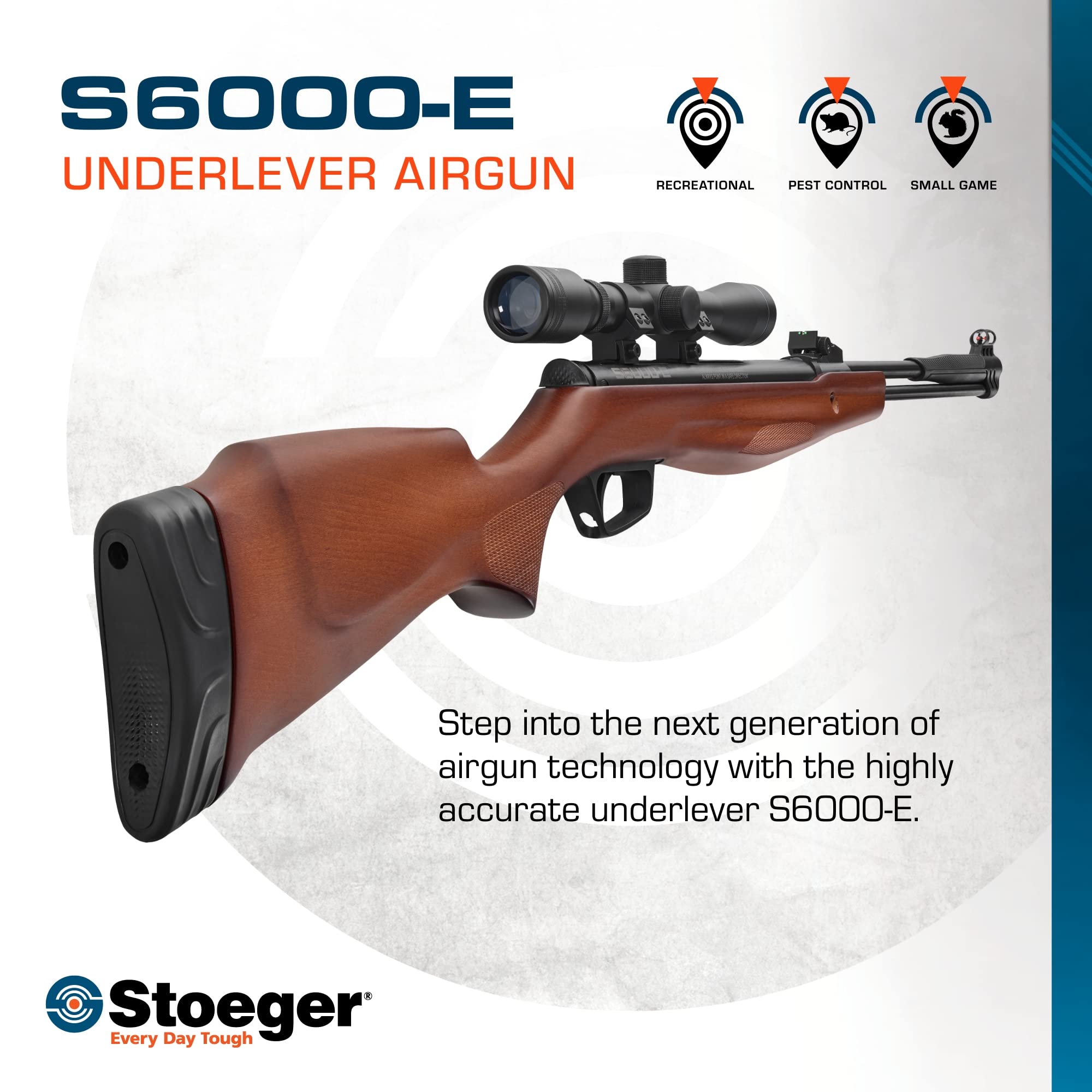 Stoeger S6000-E Combo - .177 Caliber - Hardwood with Fiber-Optic Sights & 4 x 32 Scope