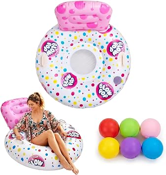 Vaygway Blow Pop Floatie Tube with Reusable Water Balloons. Candy Pool Floaties Giant Adult Pool Inflatables Tubes for Floating for Bachelorette Parties, Lake Lounger Floaties, Beach Floats Floatie