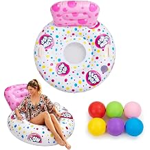 Vaygway Blow Pop Floatie Tube with Reusable Water Balloons. Candy Pool Floaties Giant Adult Pool Inflatables Tubes for Floating for Bachelorette Parties, Lake Lounger Floaties, Beach Floats Floatie