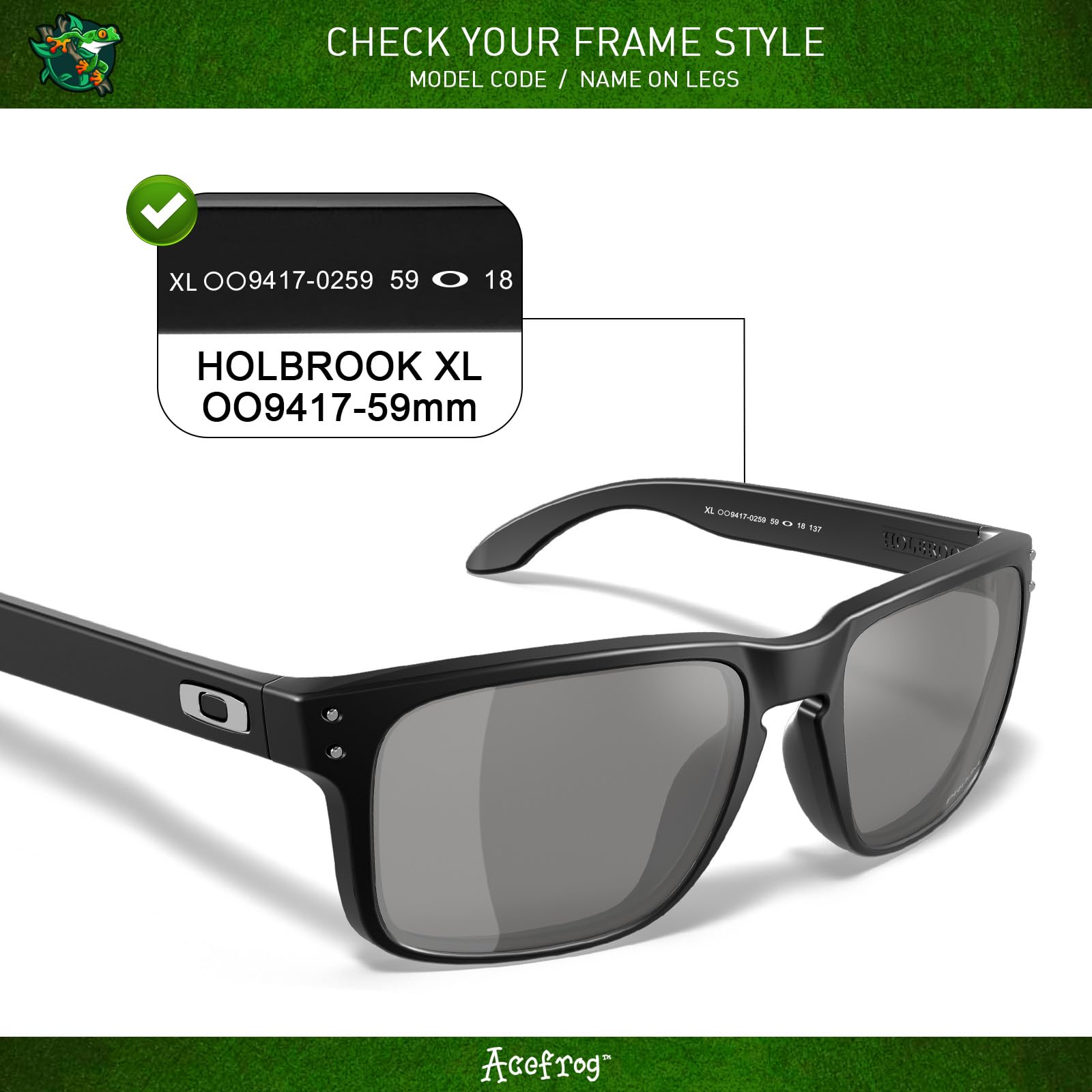 Acefrog 4 paia di lenti di ricambio polarizzate per occhiali da sole Oakley Holbrook XL OO9417, perfettamente aderenti, antifrantumo, antigraffio, confezione conveniente