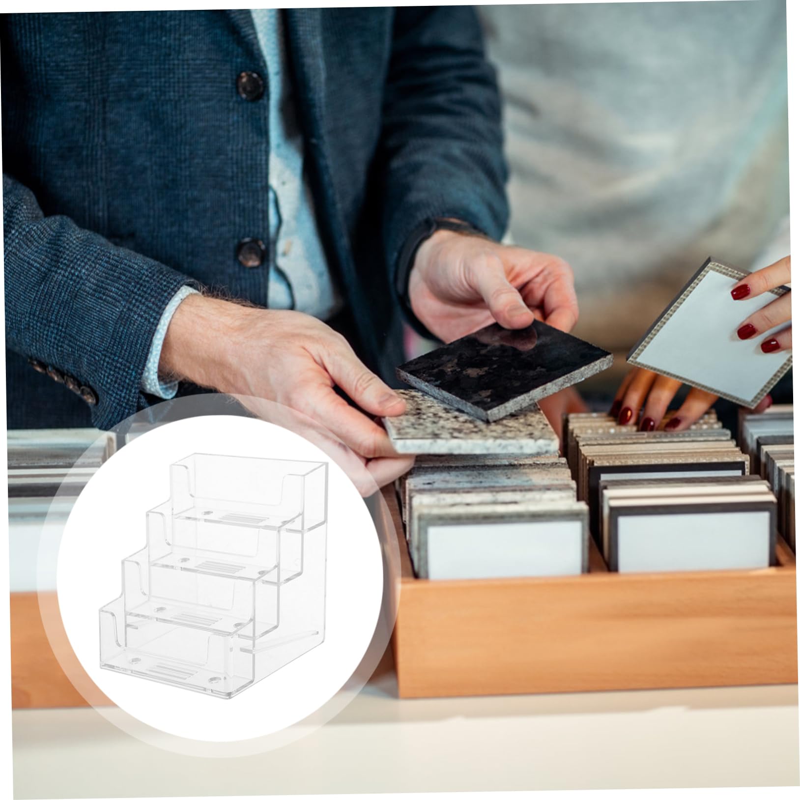 NUOBESTY 4pezzi Biglietti Visita Multi Organizer Per Visita Design e Superficie Lucida Per Scrivania e
