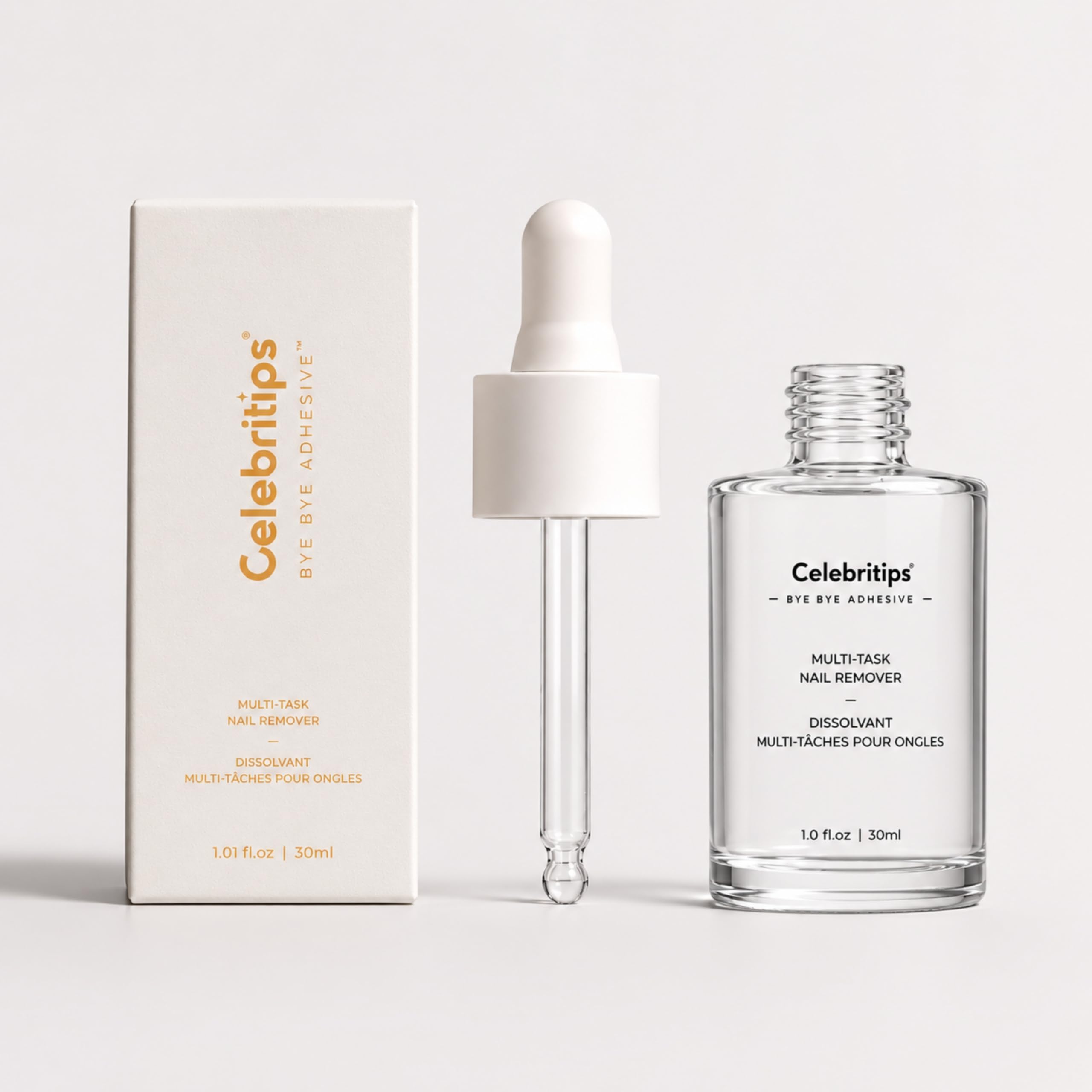Celebritips Bye Bye Adhesive™ | Press-On Nail Remover | Odorless, Non-toxic, Gentle | 30ml (1.01 fl.oz)