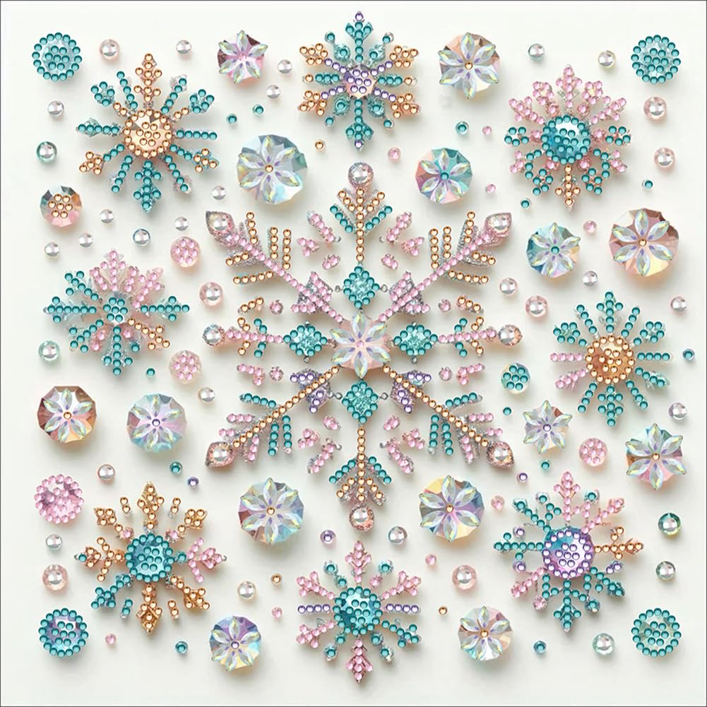 Snowflake-1 Snowflake Special Shaped 5D Diy Partial Drill Diamonds Dots Gem Art Kits For Adults Gift Home Wall Decor Diamond Dots Paintings 11.81X11.81in