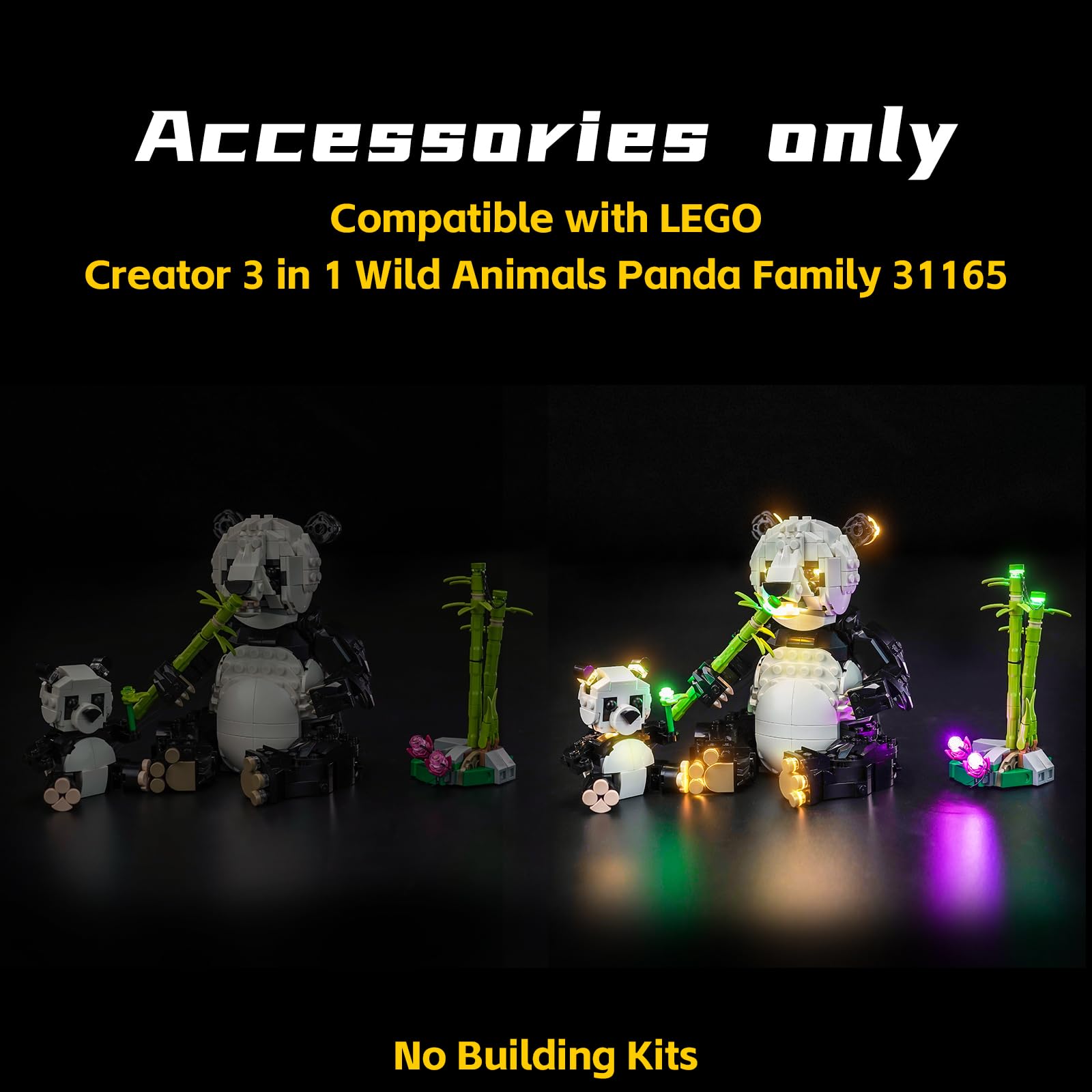 Light Kit Compatible with Lego 31165 Wild Animals: Panda Family (No Model) - Image 3
