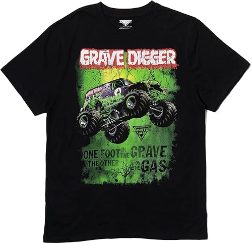 Camiseta Monster Jam para Adultos Grave Digger El Toro Loco Megalodon