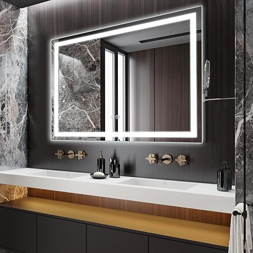 40x24 LED Bathroom Mirror with Lights, Anti-Fog, Dimmable, Backlit + Front Lit, Lighted Bathroom Vanity Mirror for Wall, Memory Function,