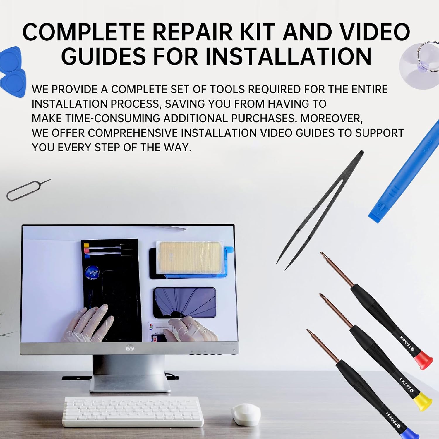 for iPhone 11 PRO MAX Soft OLED Screen Replacement Assembled with Earpiece Proximity Sensor 3D Touch Display Digitizer 6.5" Full Repair Tools Kit Magnetic Pads Screwdriver A2218 A2220 A2161