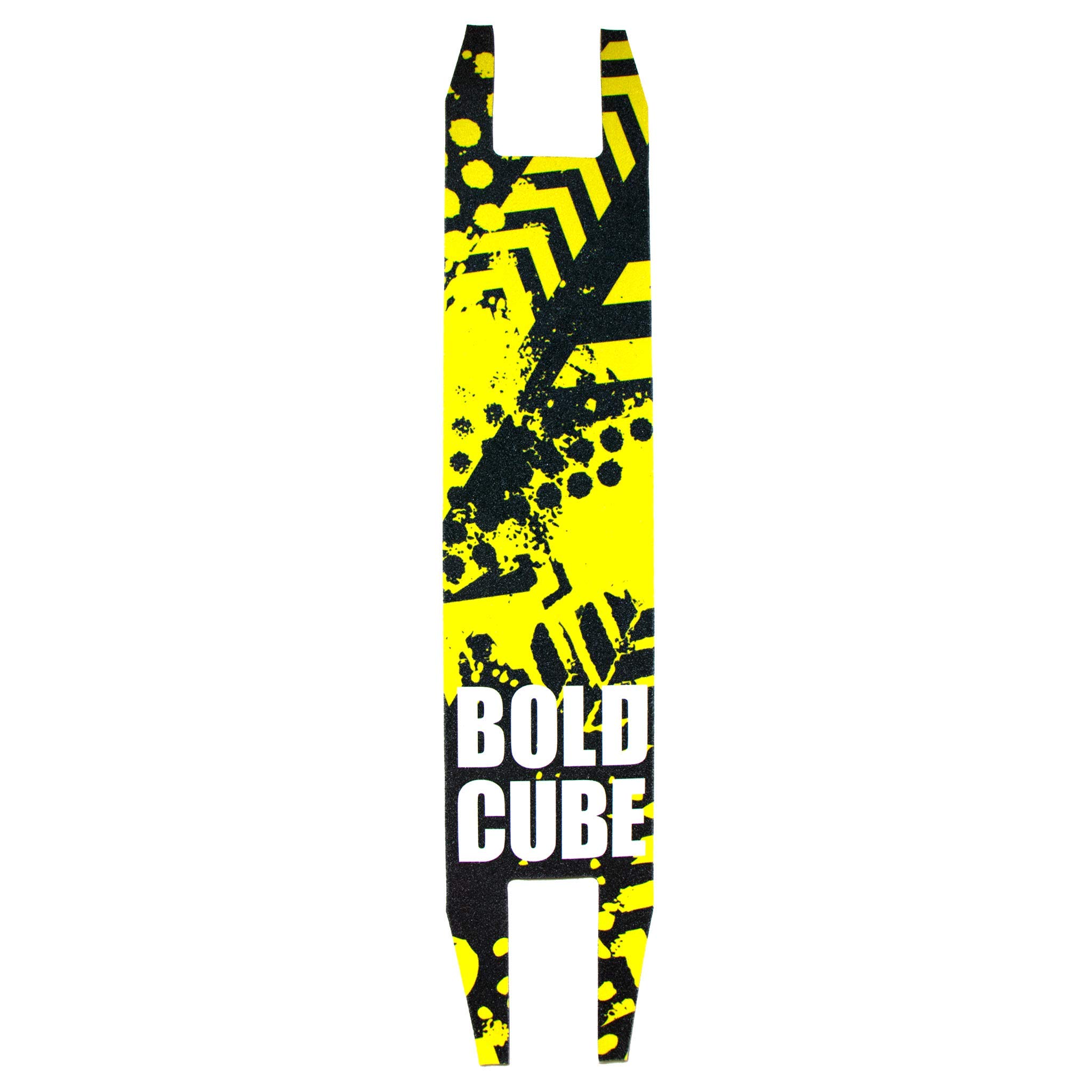 BOLDCUBE Grip Tape Stunt Scooter - Self Adhesive Bubble Free Water Resistant Sandpaper - Fits Most Stunt Scooters - Prime - Blue Black Yellow Pink Red Purple (Yellow Warning)