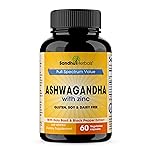 SANDHUHERBALS Ashwagandha Supplement | 60 Organic 4 in 1 Capsules, 1 Month Supply | with Zinc, Black Pepper and Holy Basil Extract | Supports Immune Health | Non-GMO