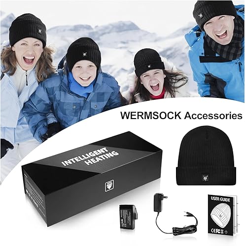 Miniatura 6 de WERMSOCK Gorro calentado a batería, gorro eléctrico recargable con calavera, gorro térmico para hombres y mujeres, para senderismo, pesca, esquí,