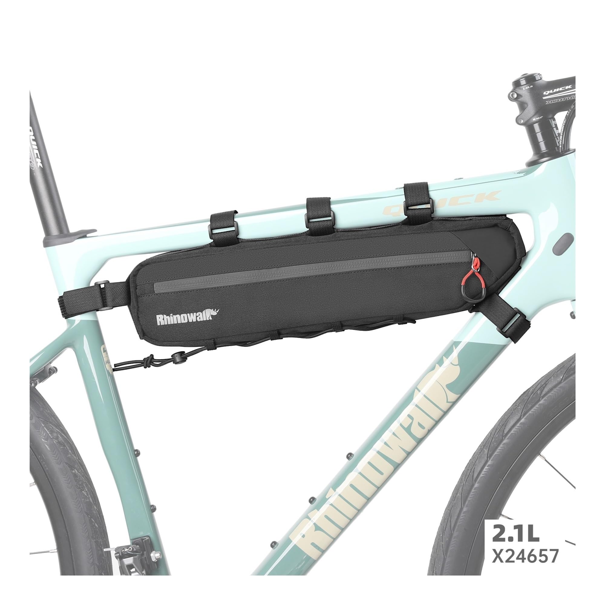 1 borsa for telaio bici triangolare resistente allo sporco da 2,1 l/2,7 l | Porta con te provviste for il ciclismo su ghiaia e su strada.(2.1L-Beige)