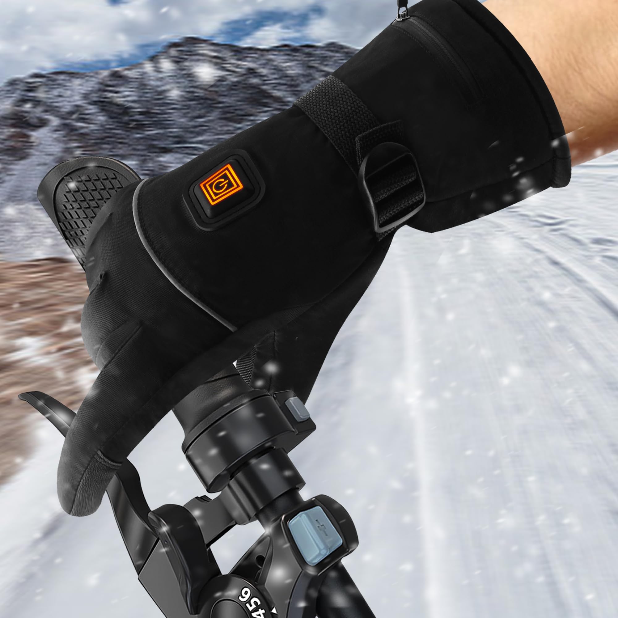 Svpro Beheizte Handschuhe Herren Damen,Wasserdicht Beheizbare Handschuhe mit Batterie,Touchscreen Elektrische Motorrad Handschuhe Winter Beheizter Handwärmer für Jagd Ski Camping