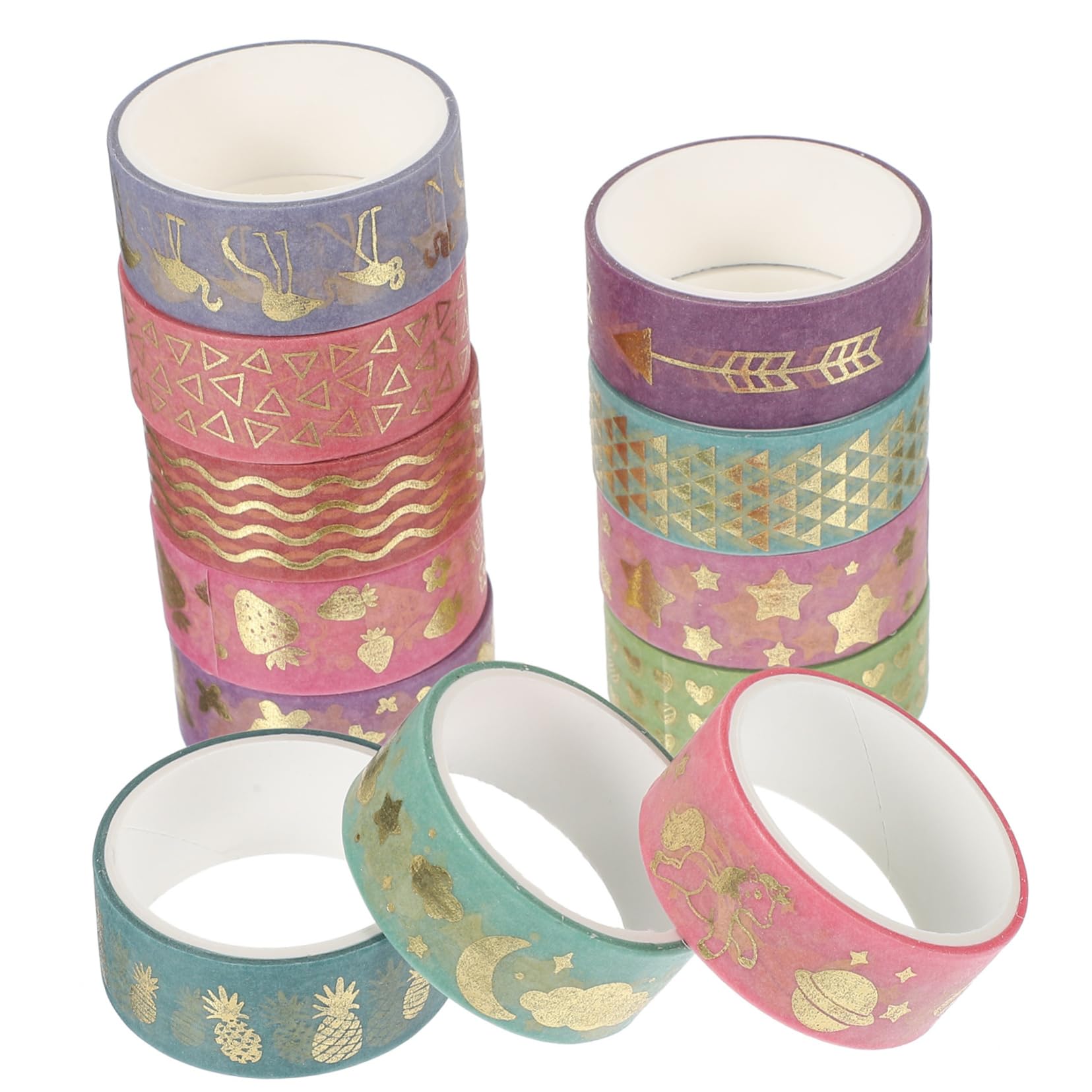 STOBOK 36pezzi Nastro Adesivo Washi Decorativo Per Fai Da Te Scrapbooking e Decorazioni Festive Roll Adatto Per Regali e Progetti Creativi