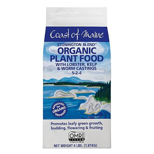 Coast of Maine (4 libras) Stonington Blend Organic Plant Food con langosta, algas y gusanos fundidos, listado OMRI