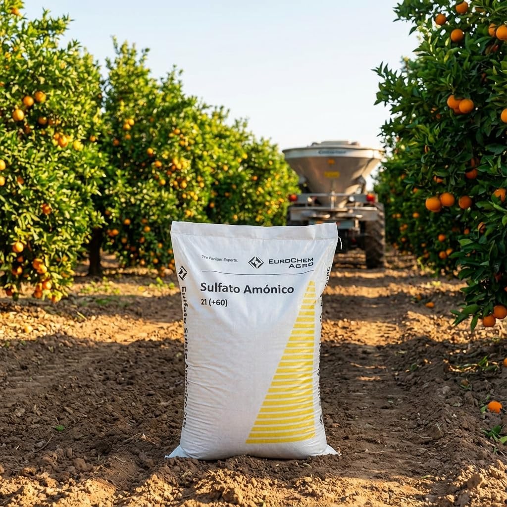 Suinga Sulfato Amónico 21%, Saco de 25 Kg de Abono | El azufre es un nutriente indispensable en todos los cultivos | Abono para Cultivos | Ideal para Árboles Frutales | Acción Inmediata