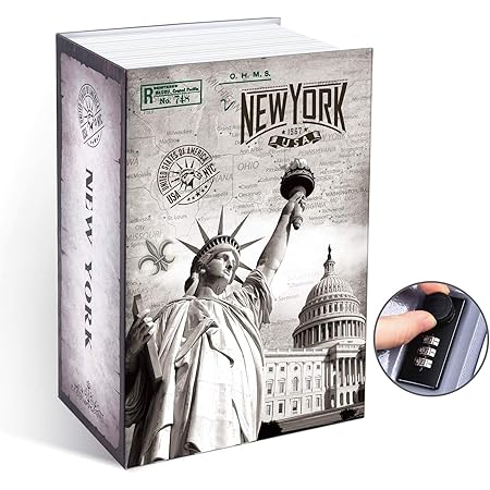 Amazon Co Jp 辞書型金庫 ダイヤル式 Ohuhu 本型金庫 隠し金庫 大容量 セーフティーボックス 防犯収納 隠し貯金箱 ミニ金庫 ブック 型 鍵 書類 貴重品 財布保管 収納 小物入れ 22 5x14x10cm 文房具 オフィス用品